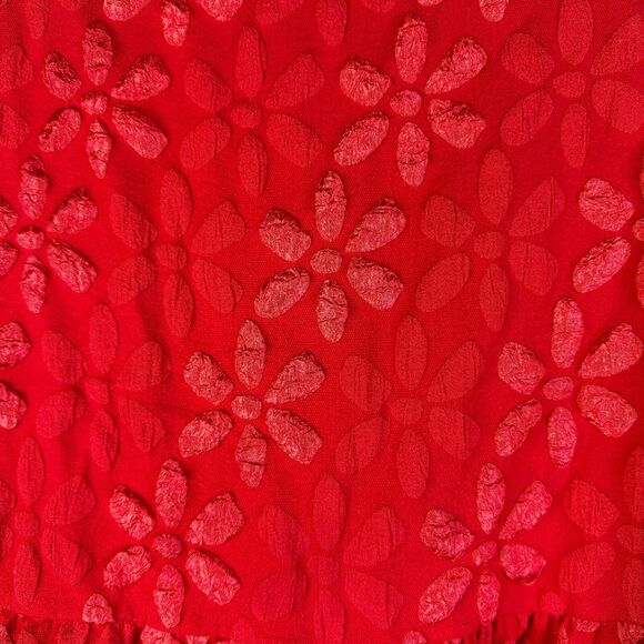 Shein Curve Dress Women 4X Plus Red Floral Texture Mini Babydoll Coquette NWOT - Picture 8 of 10